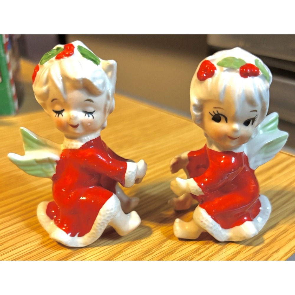 vintage, Two Angel Candle Holders